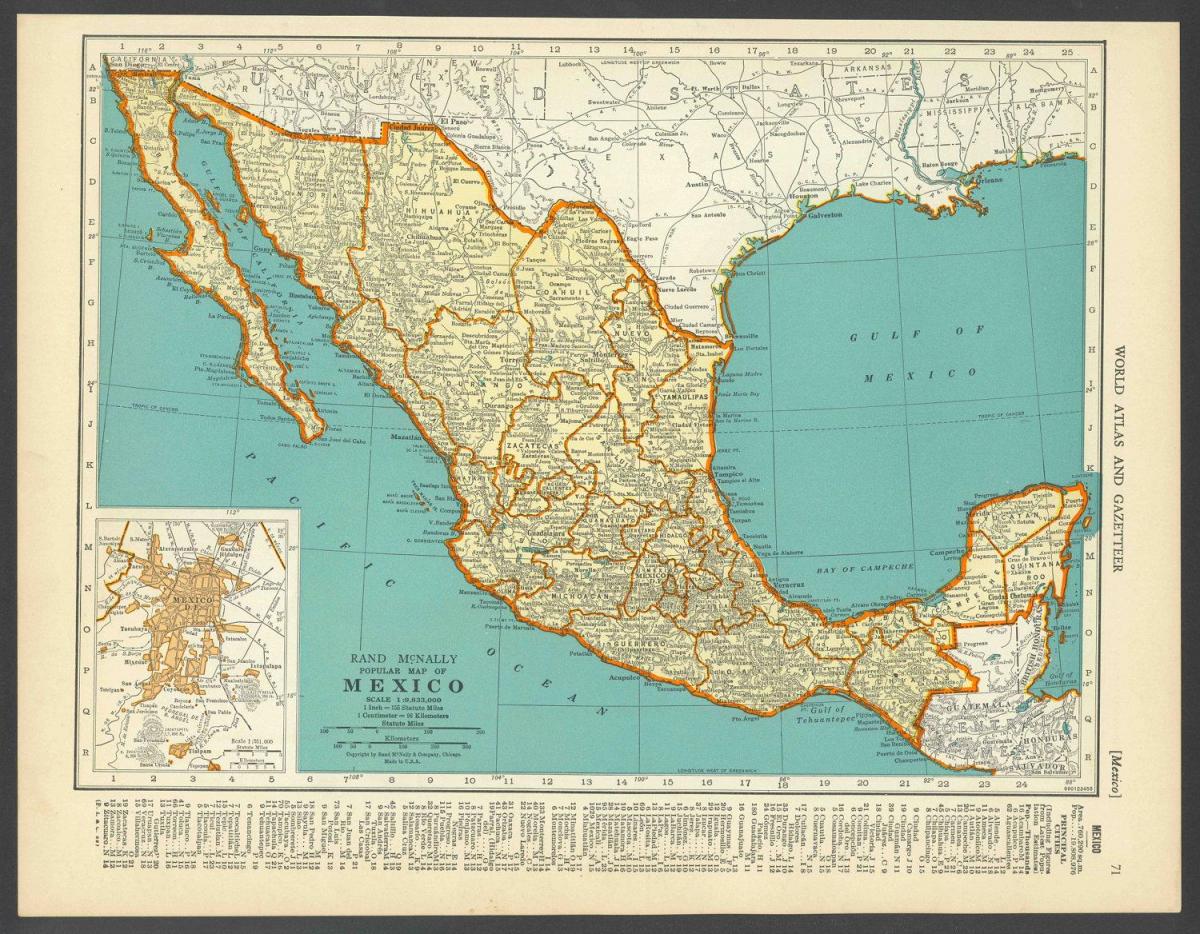 antigo mapa ng Mexico