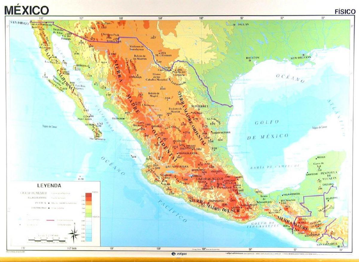 heograpikal na mga mapa ng Mexico