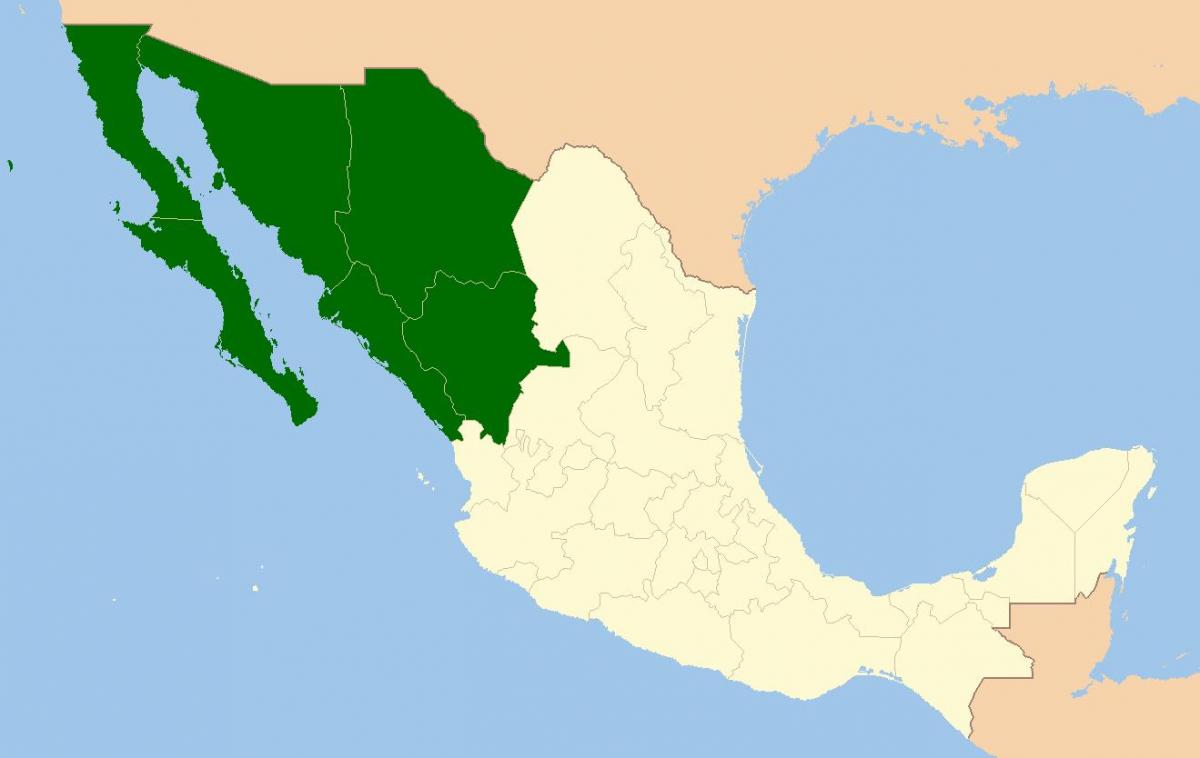 mapa ng hilagang-kanluran ng Mexico