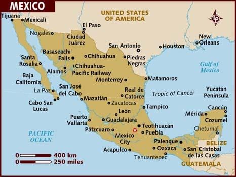 mapa ng Mexico