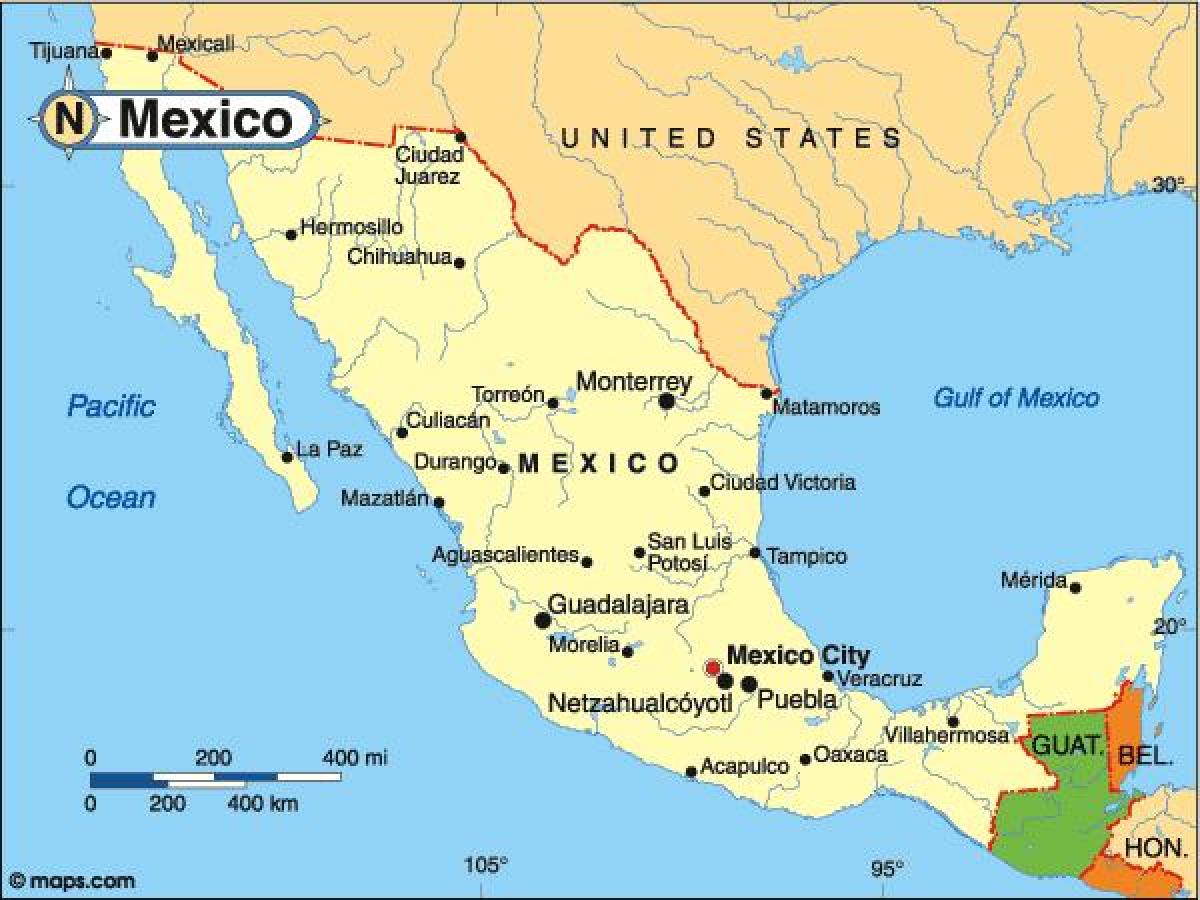 bansa ng Mexico map