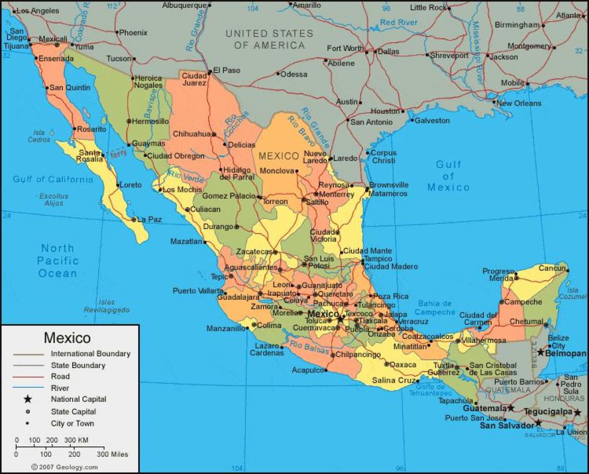 kanlurang Mexico map
