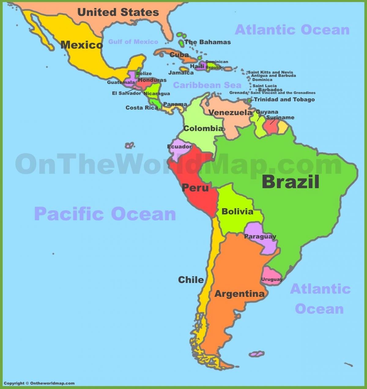 mapa ng Mexico sa timog america