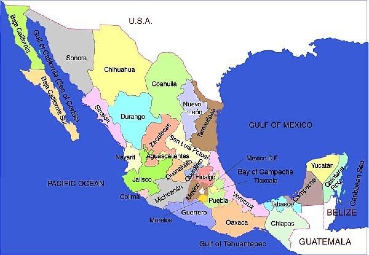 ang mapa ng Mexico unidos