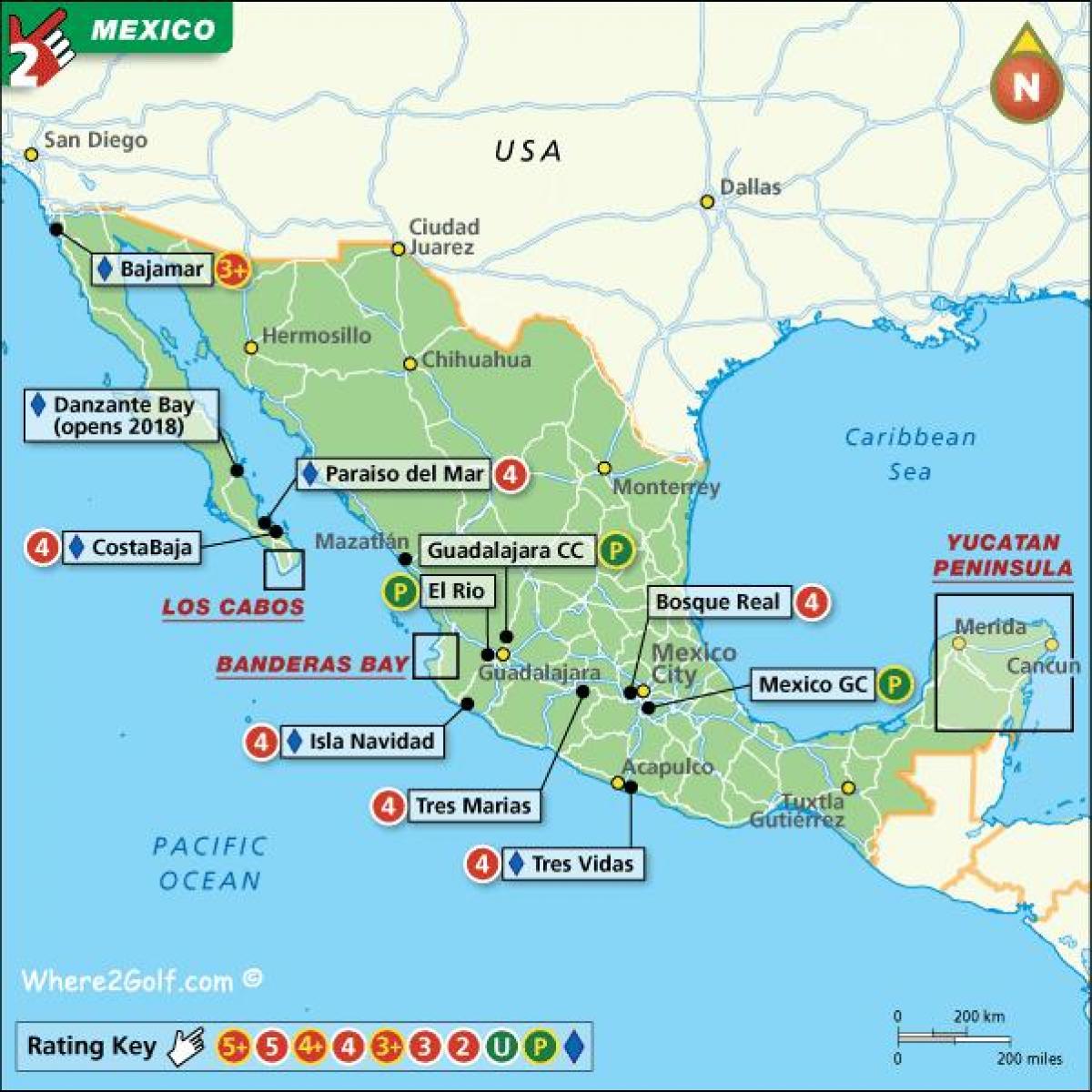 Mexico map resorts