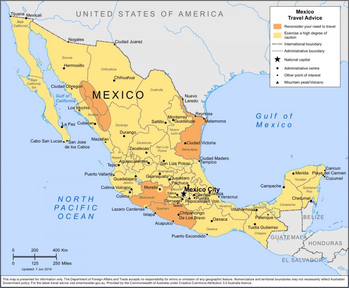 mapa ng Mexico west coast