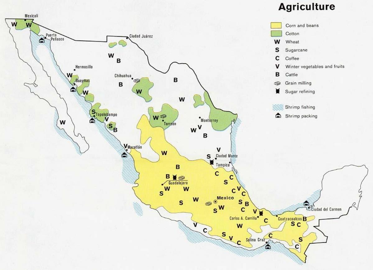 mapa ng Mexico agrikultura