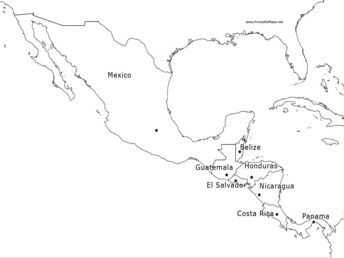 mapa ng Mexico, central america