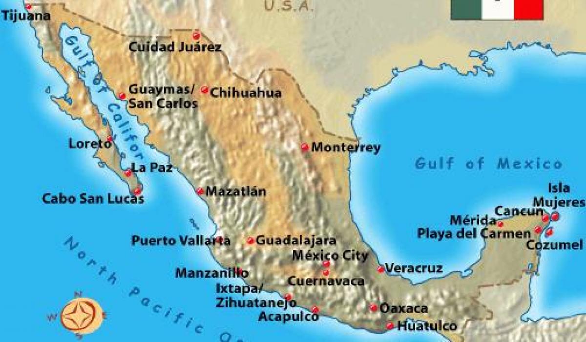 Mexico bakasyon destinasyon mapa