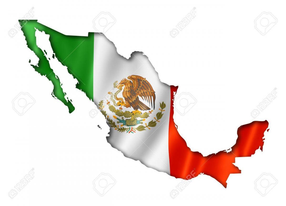 mapa ng Mexico bandila