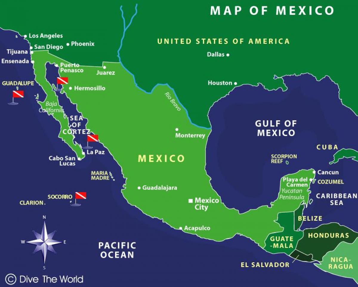 mapa ng Mexico islands