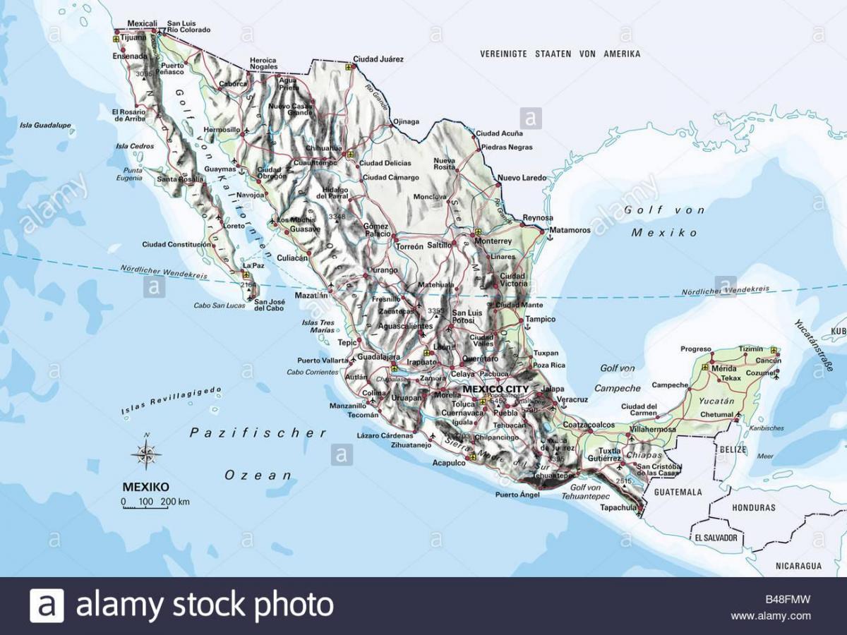 mapa ng Mexico karagatan
