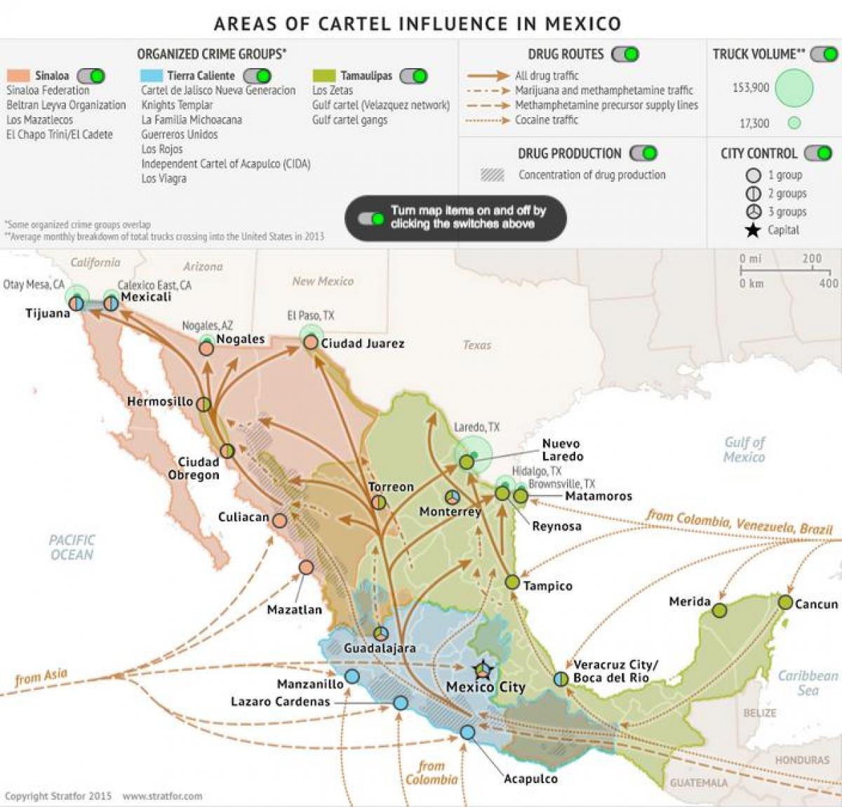 Mexico na rate ng krimen ng mapa