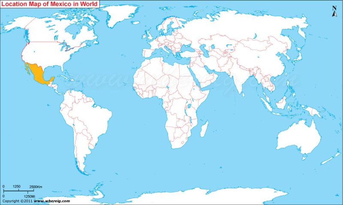 Mexico mundo mapa ng lokasyon