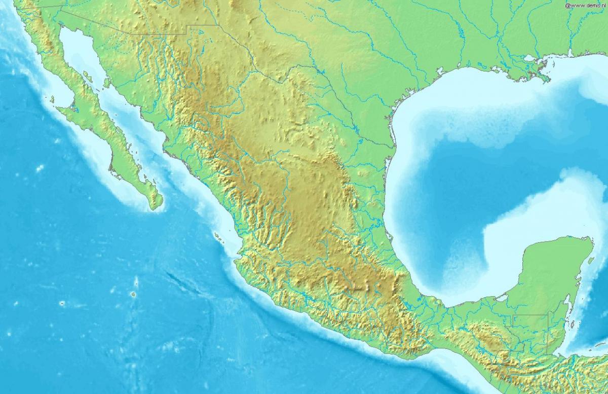 mapa ng Mexico lupain