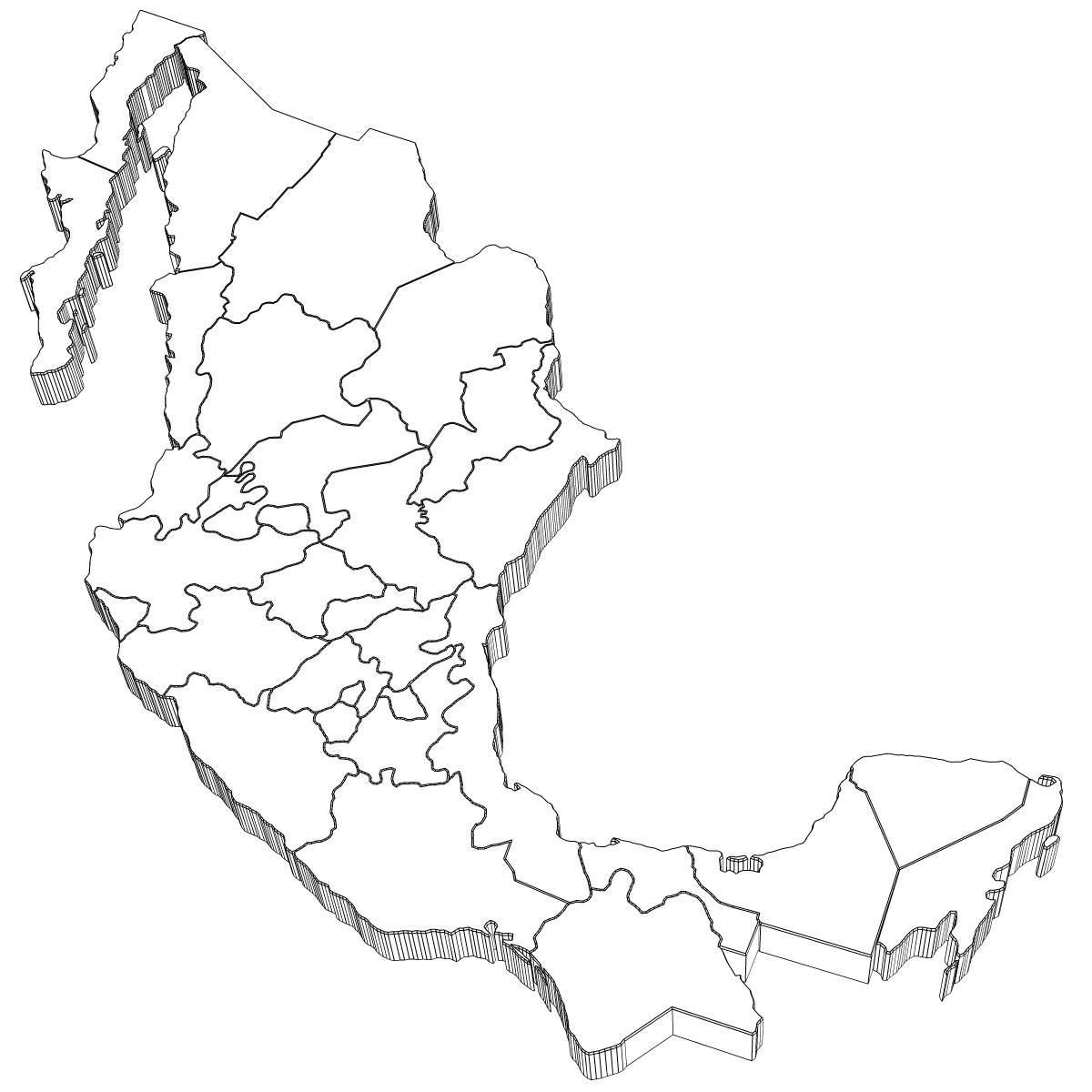 3d na mapa ng Mexico