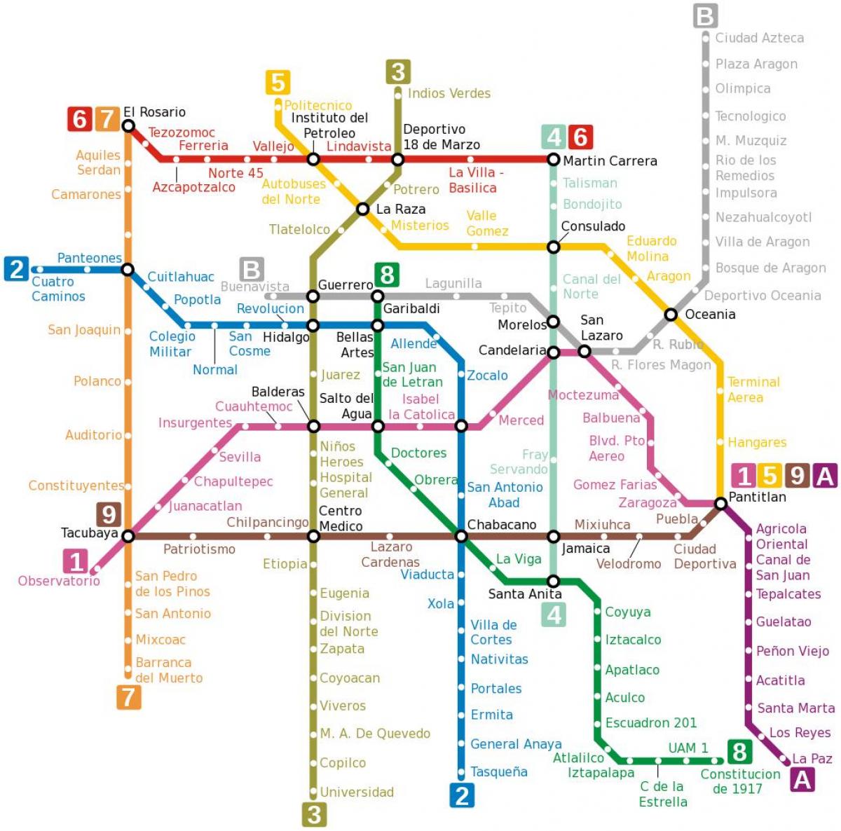metro mapa ng Mexico