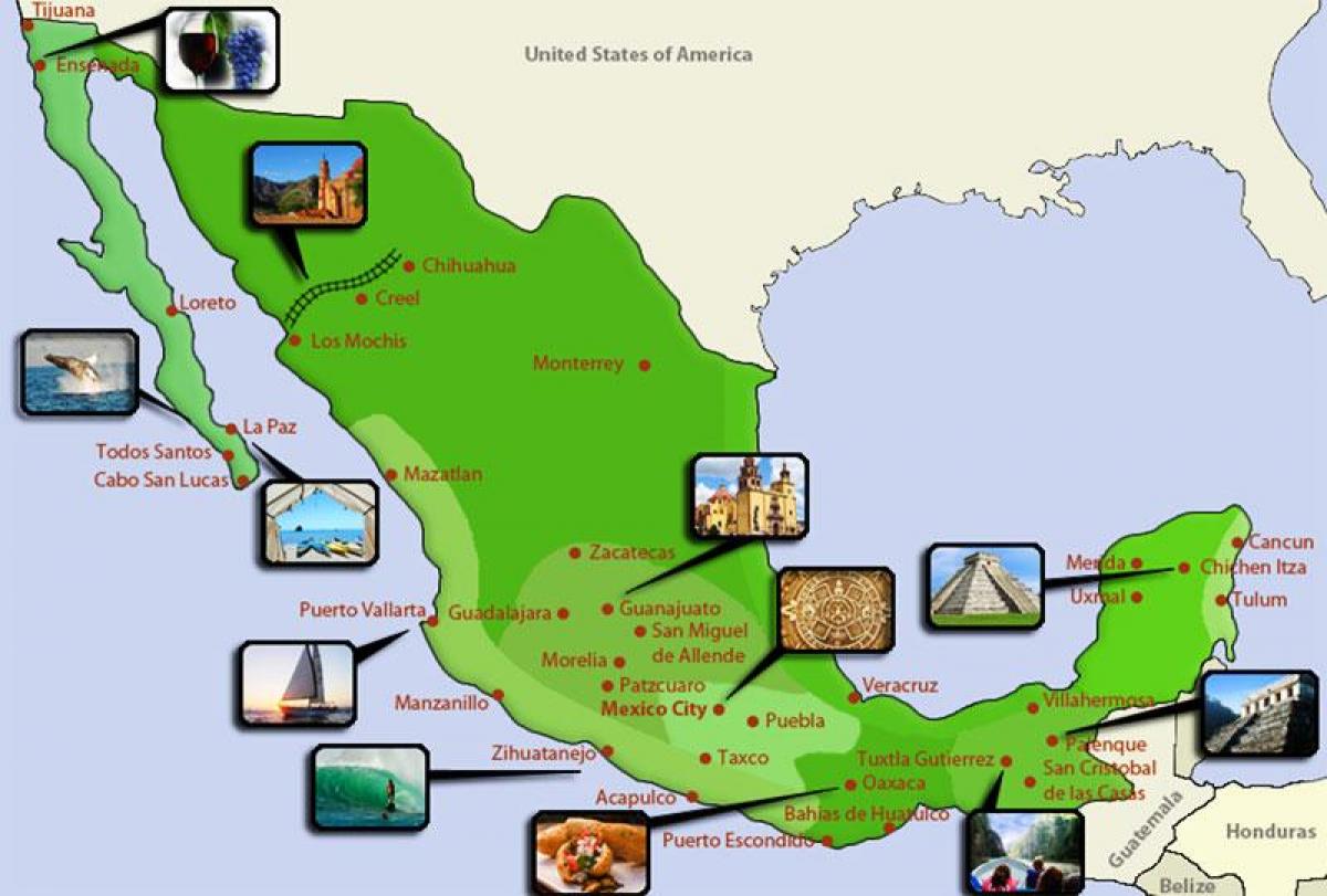 turista mapa ng Mexico