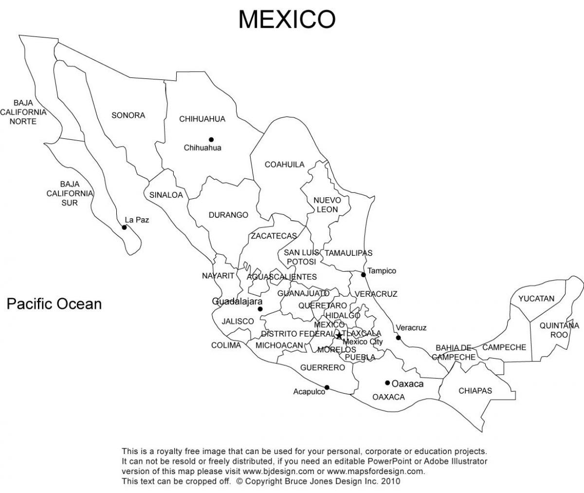 Mexico napi-print na mapa