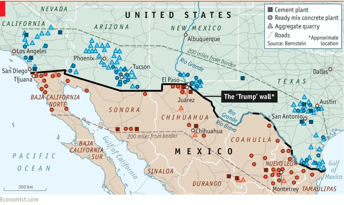mapa ng Mexico pader
