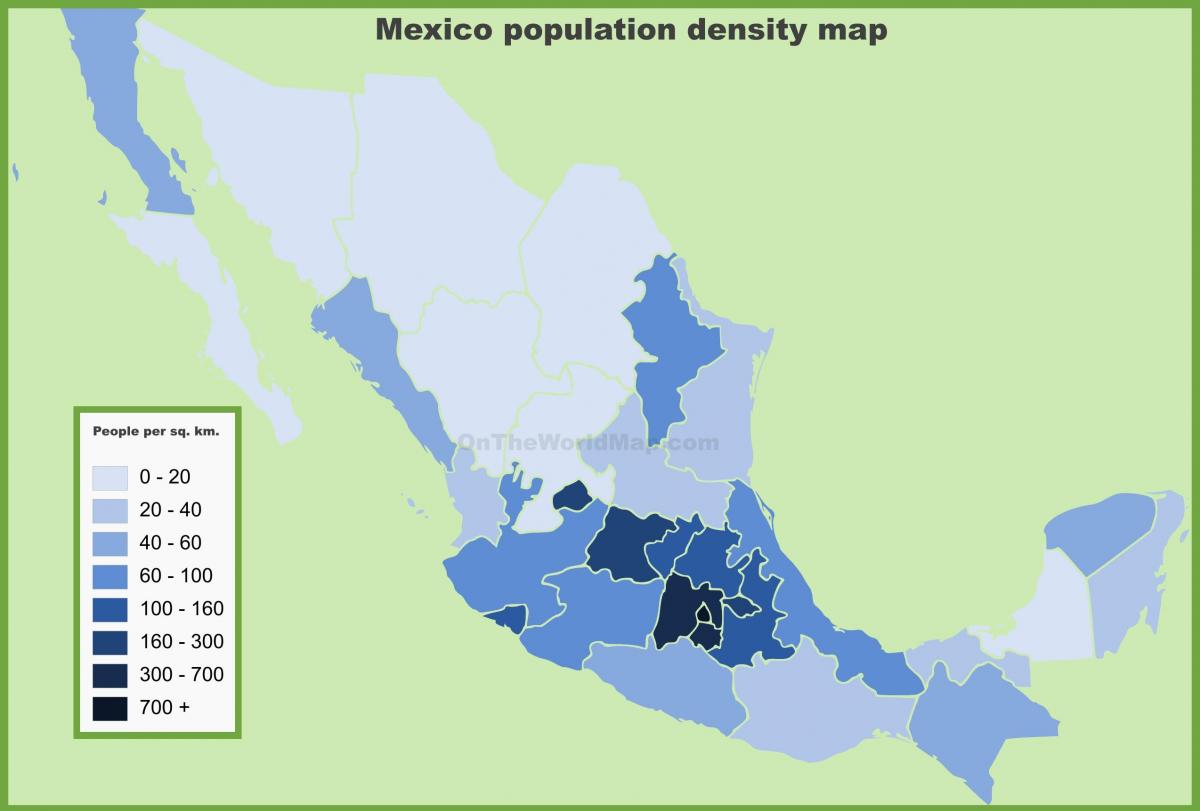 populasyon density mapa ng Mexico
