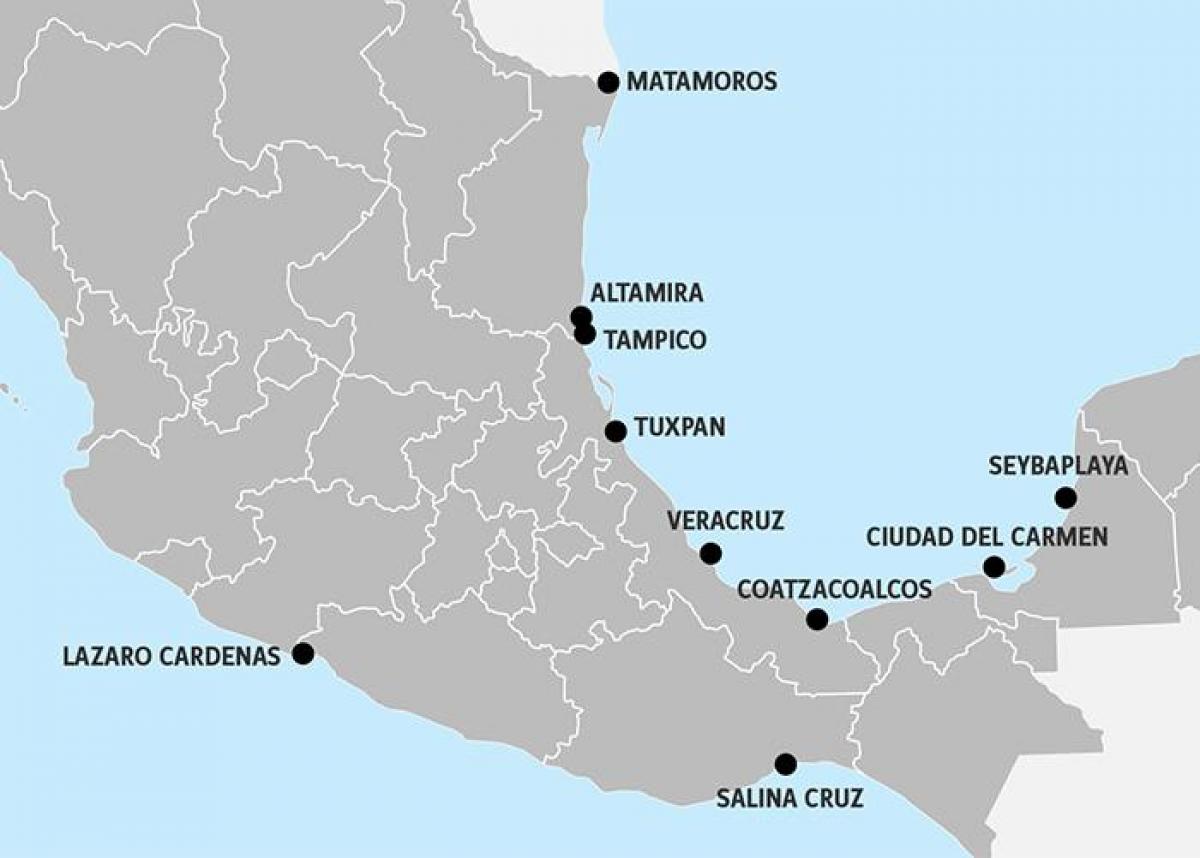 mapa ng Mexico port