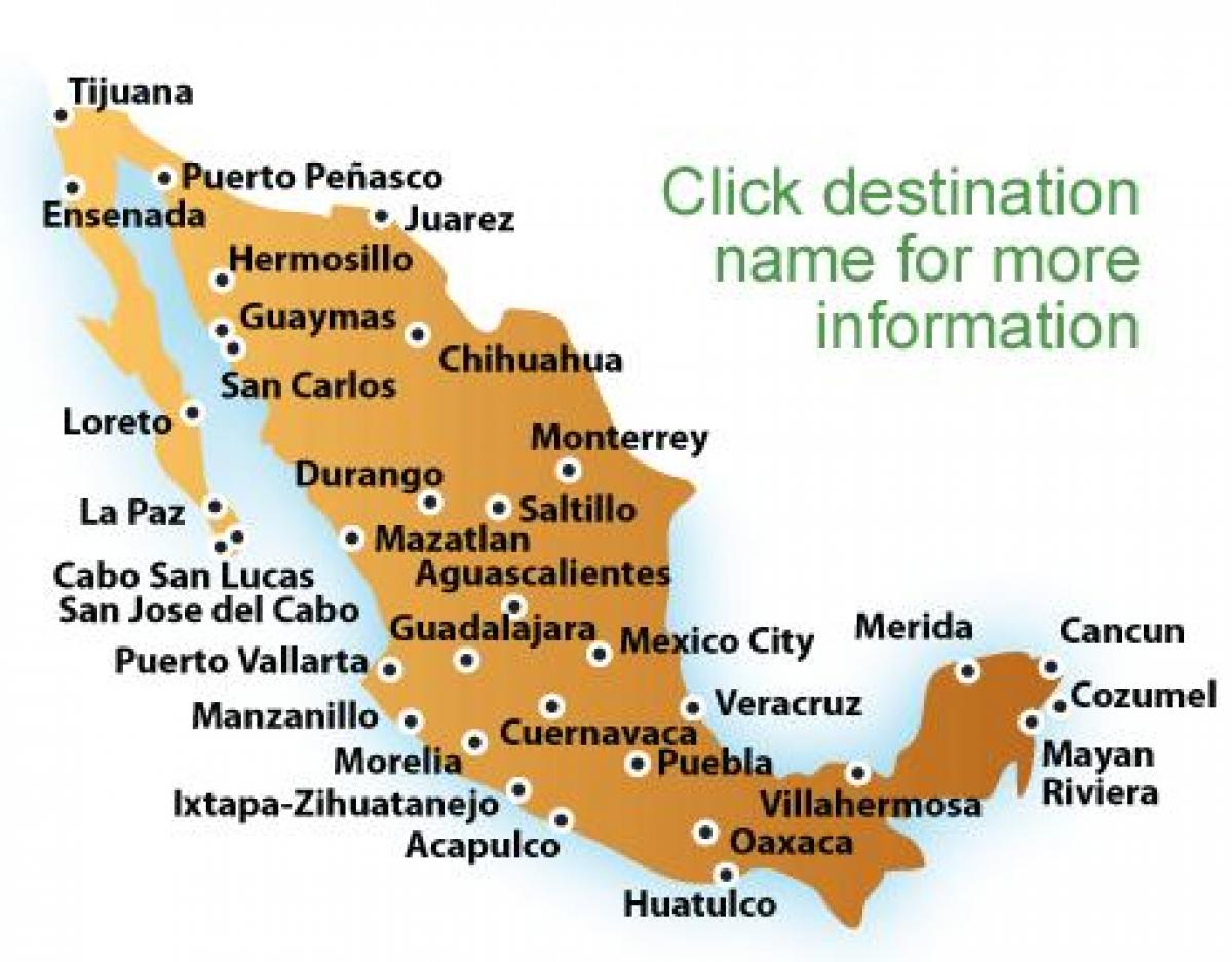resorts sa Mexico map