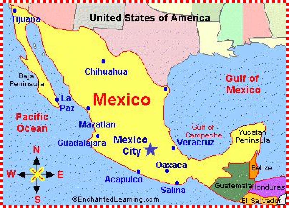 isang mapa ng Mexico