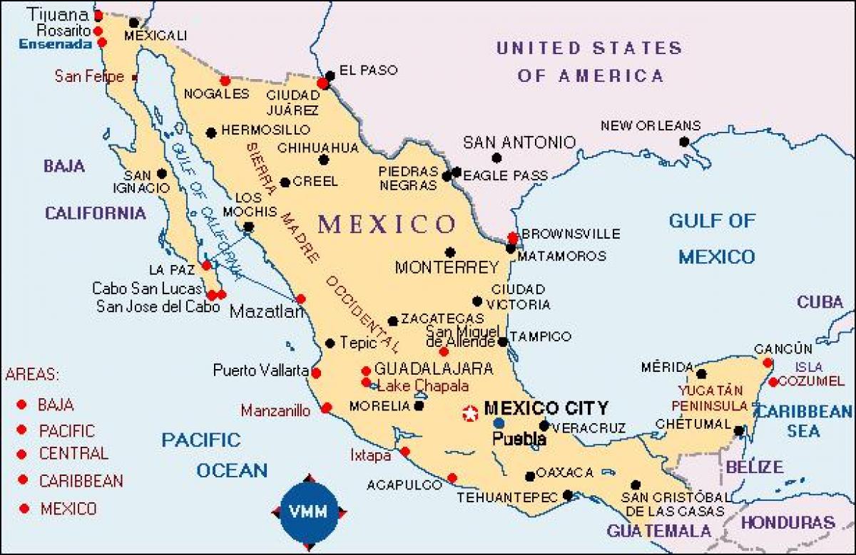 mapa ng Mexico spot bakasyon