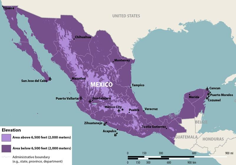 mapa ng Mexico zika