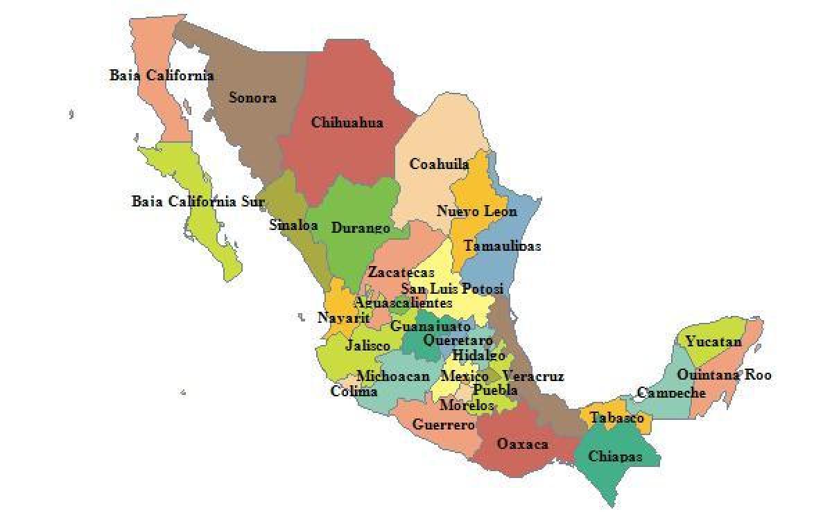 mapa ng Mexico lalawigan