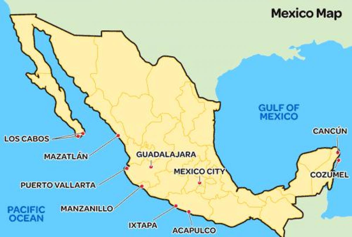 mga simpleng mapa ng Mexico