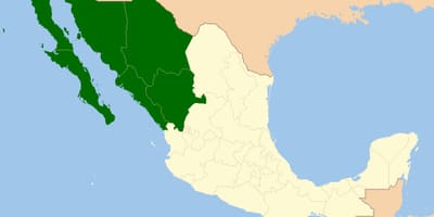 Mapa ng hilagang-kanluran ng Mexico