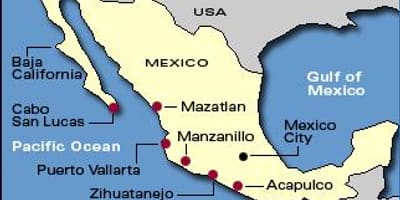 Mapa ng mexican riviera