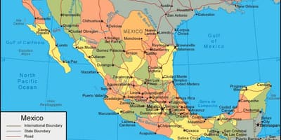Kanlurang Mexico map
