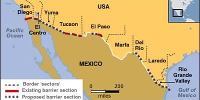 Mapa ng mexican border