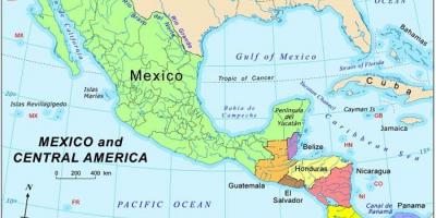 Mapa ng Mexico at central america