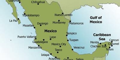 Tabing-dagat sa Mexico map