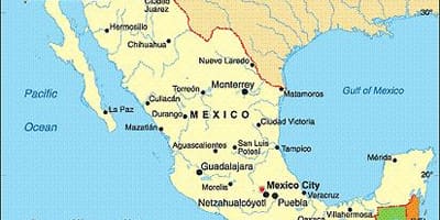 Mexico coastal mga lungsod mapa