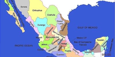 Ang mapa ng Mexico unidos