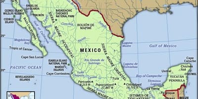 Mexico mapa para sa mga bata