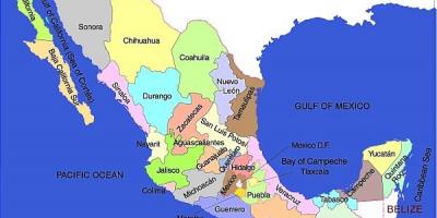 Mexico mapa ng mga estado