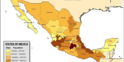 Mexico mapa ng populasyon