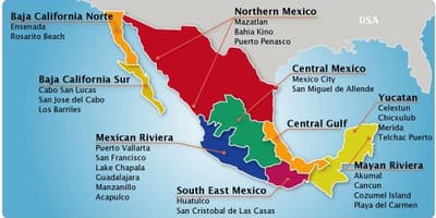 Mapa ng mexican riviera