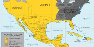 Mapa ng Mexico 1800