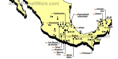 Mexico atraksyon mapa