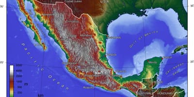 Mapa ng Mexico altitude