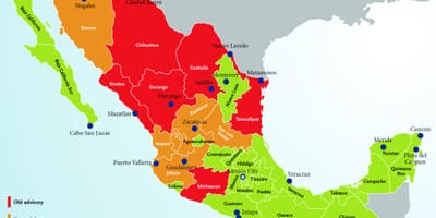 Mexico travel advisory mapa