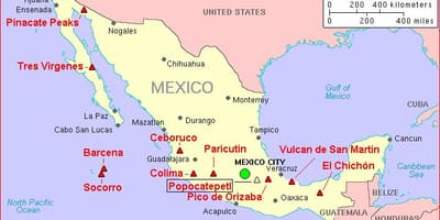 Mapa ng Mexico bulkan