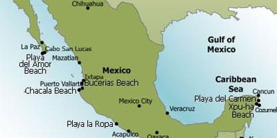 Sa East coast ng Mexico map